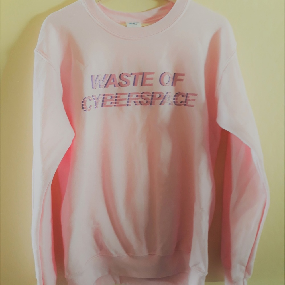 WASTE OF CYBERSPACE pastel pink sweatshirt